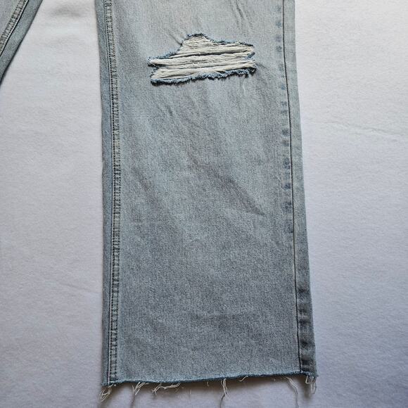 RVCA Denim Light Wash Relaxed Fit Distressed Ripped Mid Rise Baggy Jeans 28 - Picture 12 of 16